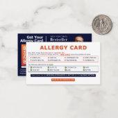 Carte De Correspondance Seed Oil Allergy Card (Devant/Arrière en situation)