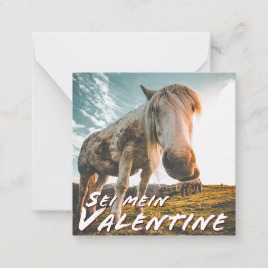 Carte De Correspondance Sei mein Valentin mit schauenden Pferd (Devant)