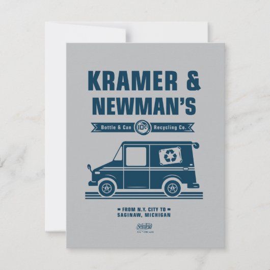 Carte De Correspondance Seinfeld | Kramer & Newman's Recycling Co. (Devant)