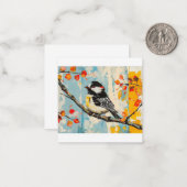 Carte De Correspondance Sérénade automnale aux oiseaux de poulet (Devant/Arrière en situation)