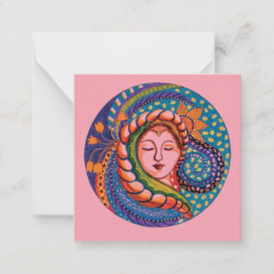 Carte De Correspondance Serene Goddess Mandala Art