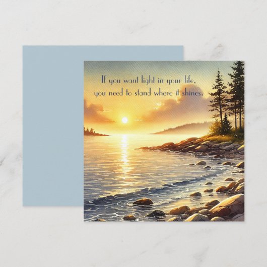 Carte De Correspondance Serene Lake & Quote (Devant / Derrière)