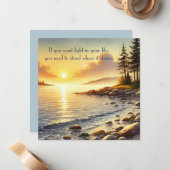 Carte De Correspondance Serene Lake & Quote (Devant/Arrière en situation)