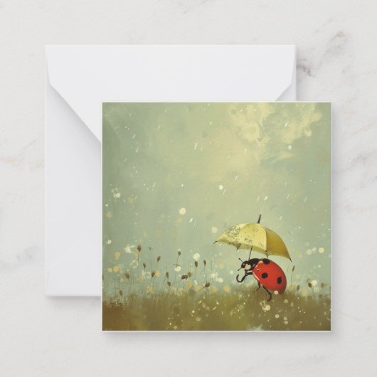 Carte De Correspondance Serene & Sophisticated : Minimalist Ladybug (Devant)