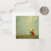 Carte De Correspondance Serene & Sophisticated : Minimalist Ladybug (Devant/Arrière en situation)