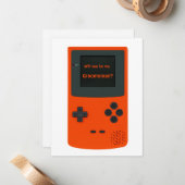 Carte De Correspondance Serez-Vous Mon Groomsman Main Game Électronique (Devant/Arrière en situation)