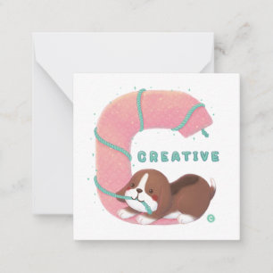 Carte De Correspondance Série Alphabet : "C" Illustration Beagle créative