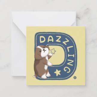 Carte De Correspondance Série Alphabet : "D" Illustration Beagle éblouissa