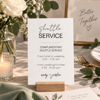 Carte De Correspondance Service de navette de mariage minimaliste Transpor