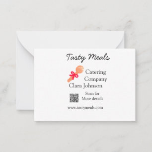 Carte De Correspondance Services de restauration ajouter nom QR code site 