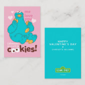 Carte De Correspondance Sesame Street | Cookie Monster je t'aime (Devant / Derrière)