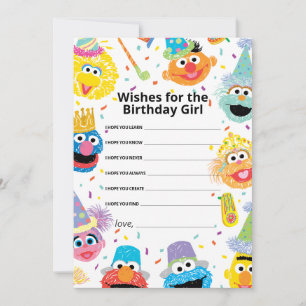 Carte De Correspondance Sesame Street Pals Confetti Anniversaire des voeux