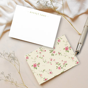 Carte De Correspondance Shabby Chic Fleur sauvage Papeterie personnalisée