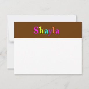Carte De Correspondance Shayla Merci métallique