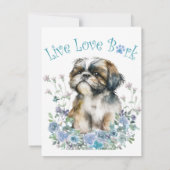 Carte De Correspondance Shih Tzu Chien Maman Florale (Dos)