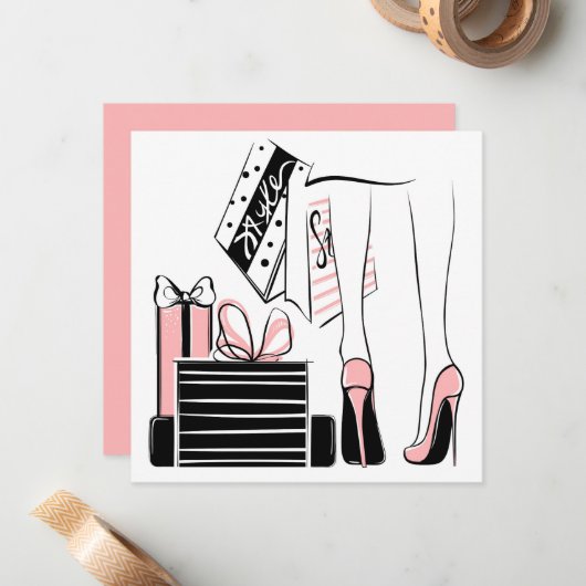 Carte De Correspondance Shopping (Devant/Arrière en situation)