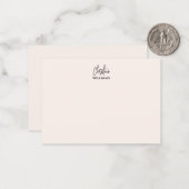Carte De Correspondance Signature Monogramme manuscrit Script Blu rose (Devant/Arrière en situation)