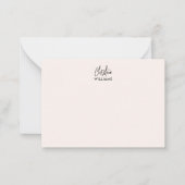 Carte De Correspondance Signature Monogramme manuscrit Script Blu rose (Devant)