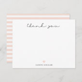 Carte De Correspondance Signature Script Merci Pétale Pink Heart (Devant / Derrière)