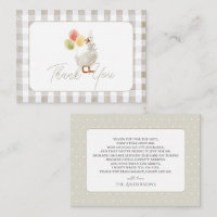 Silencieux Goose Beige En vichy Baby shower Merci
