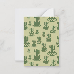 Carte De Correspondance Silhouette de cactus succulent en tasses et pots
