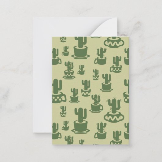 Carte De Correspondance Silhouette de cactus succulent en tasses et pots (Devant)