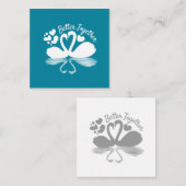 Carte De Correspondance Silhouette de deux cygnes dans l'eau (Devant / Derrière)