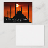 Carte De Correspondance Silhouette de la Mosquée au coucher du soleil (Devant / Derrière)