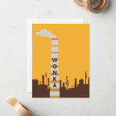 Carte De Correspondance Silhouette de l'usine Wonka (Devant/Arrière en situation)