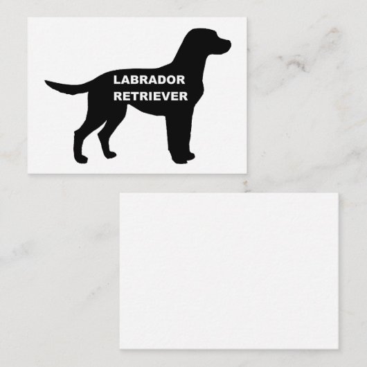 Carte De Correspondance silhouette du nom du labrador (Devant / Derrière)