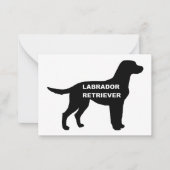 Carte De Correspondance silhouette du nom du labrador (Devant)