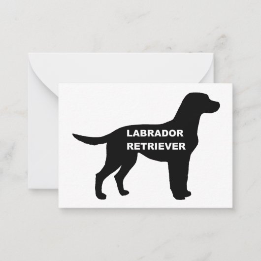 Carte De Correspondance silhouette du nom du labrador (Devant)
