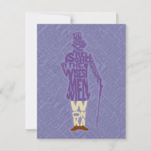 Carte De Correspondance Silhouette d'une citation de Willy Wonka
