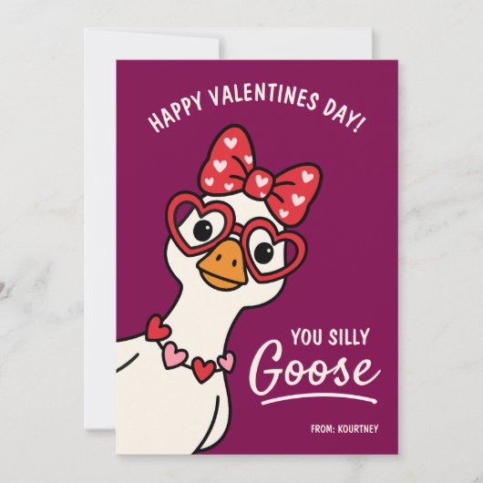 Carte De Correspondance Silly Goose Kids Classroom Valentines Day (Devant)