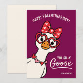 Carte De Correspondance Silly Goose Kids Classroom Valentines Day (Devant / Derrière)