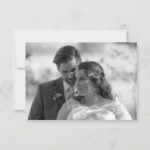 Carte De Correspondance Simple amour Merci Script Photo Mariage Merci (Dos)