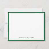 Carte De Correspondance Simple Basic Forest Green Border Stationery (Devant)