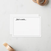Carte De Correspondance Simple Blank Juste une note (Devant/Arrière en situation)