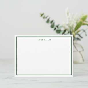 Carte De Correspondance Simple bordure verte moyenne personnalisée