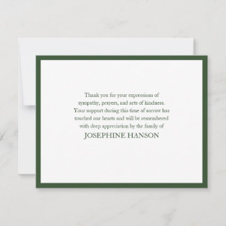 Carte De Correspondance Simple Classic Elegant Floral Grief Memorial
