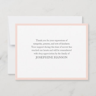 Carte De Correspondance Simple Classic Elegant Traditional Grief Message