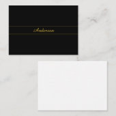 Carte De Correspondance Simple Customizable Gold & Black Text Design  (Devant / Derrière)