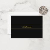 Carte De Correspondance Simple Customizable Gold & Black Text Design  (Devant/Arrière en situation)