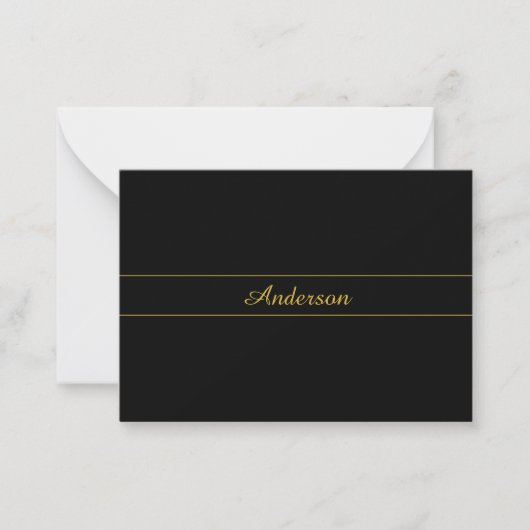 Carte De Correspondance Simple Customizable Gold & Black Text Design  (Devant)