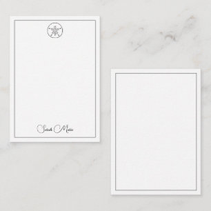 Carte De Correspondance Simple Dollar de Sable Noir et Blanc Personnalisé