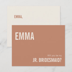 Carte De Correspondance Simple Dusty Terracotta Junior Bridesmaid Proposit