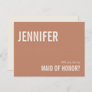 Carte De Correspondance Simple Dusty Terracotta Maid of Honor Proposition