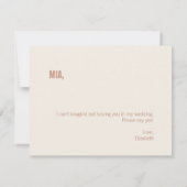 Carte De Correspondance Simple Dusty Terracotta Matron d'honneur Propositi (Dos)