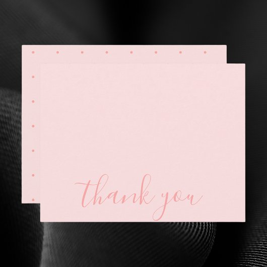 Carte De Correspondance Simple élégance Blush Pastel rose "Merci"