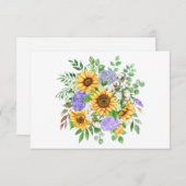 Carte De Correspondance Simple élégant Bouquet de tournesol plat (Devant / Derrière)